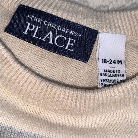 Children’s Place Blue Gray Sweater 18-24M EUC Crewneck - Picture 7 of 9